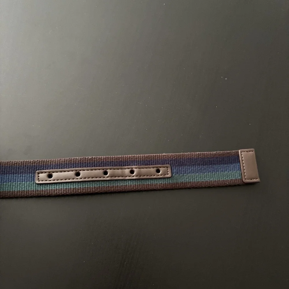 Public Opinion Woven Belt Dress Casual‎ Belt Blue Green Brown Size 32 Men's